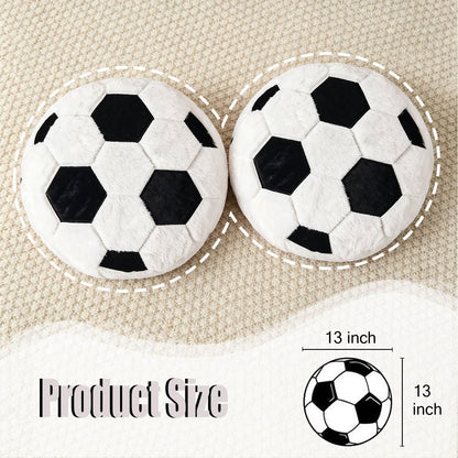 2PCS Soccer Throw Pillows Soccer Shaped Decorative Pillows 13In
