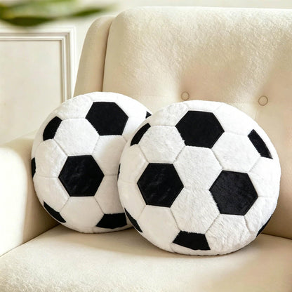 2PCS Soccer Throw Pillows Soccer Shaped Decorative Pillows 13In
