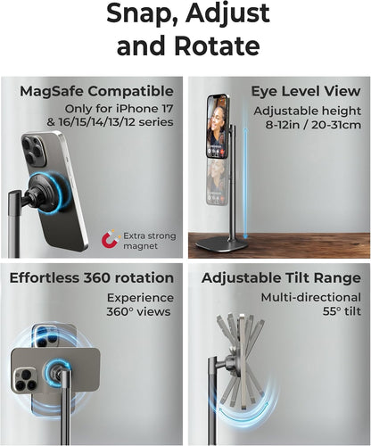 Magstand Magnetic Phone Stand for Desk, Magsafe Tripod, Iphone 17