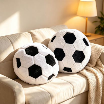 2PCS Soccer Throw Pillows Soccer Shaped Decorative Pillows 13In