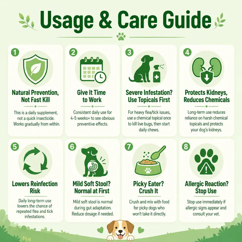 150Ct-Petrivium Dog Flea & Tick Support Soft Chews - Natural Pesticide-Free Vitamin Supplement with Rosemary Repel, Chicken Flavor, Suitable for Puppies & All Breeds/Sizes