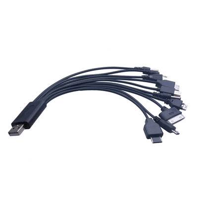 Universal USB to Multi Plug Cell Phone Charger Cable 10 to 1 USB Cable for Samsung Xiaomi Huawei Google OPPO Vivo Charger Cable